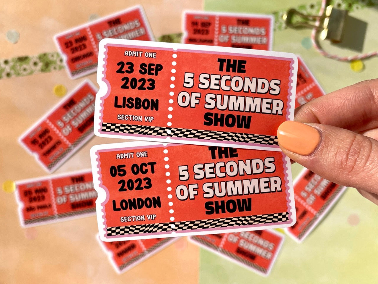 The 5SOS Show Ticket Stickers