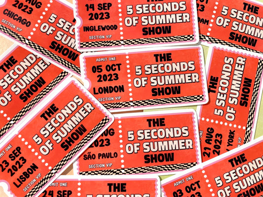 The 5SOS Show Ticket Stickers